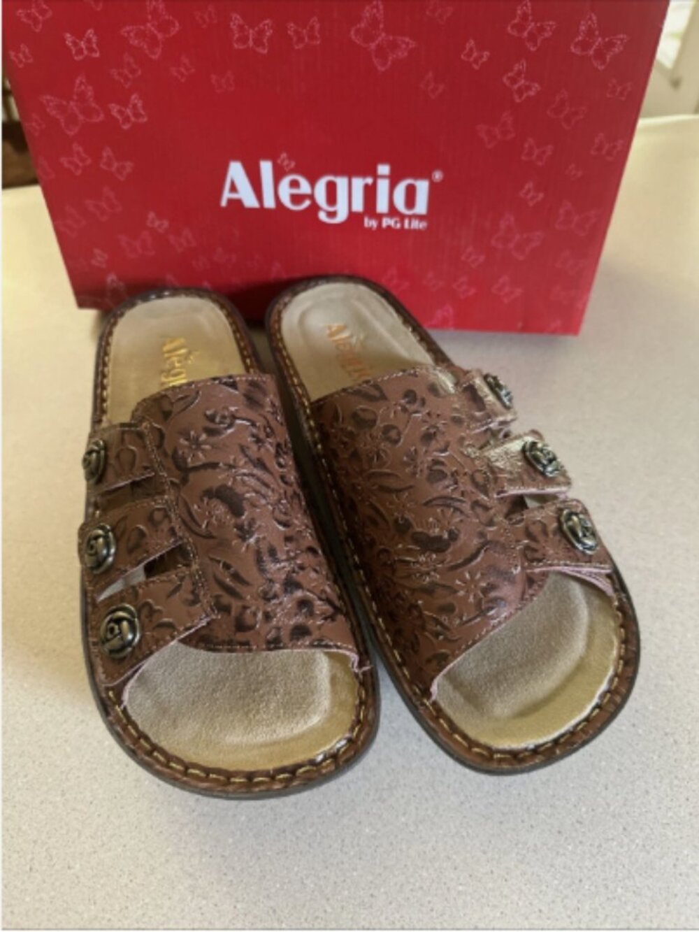 Alegria Leather Adjustble Slide Sandals-Julee-Loretta-EU 41 (US 10.5-11)-A633577